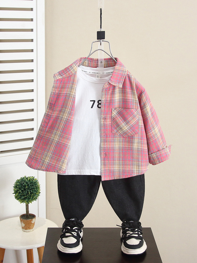 Camisa de Manga Larga para Niños 6242, Ropa de Otoño 2026, Nuevo Estilo, Camisa Moderna para Bebés, Chaqueta Delgada de Primavera y Otoño para Niños