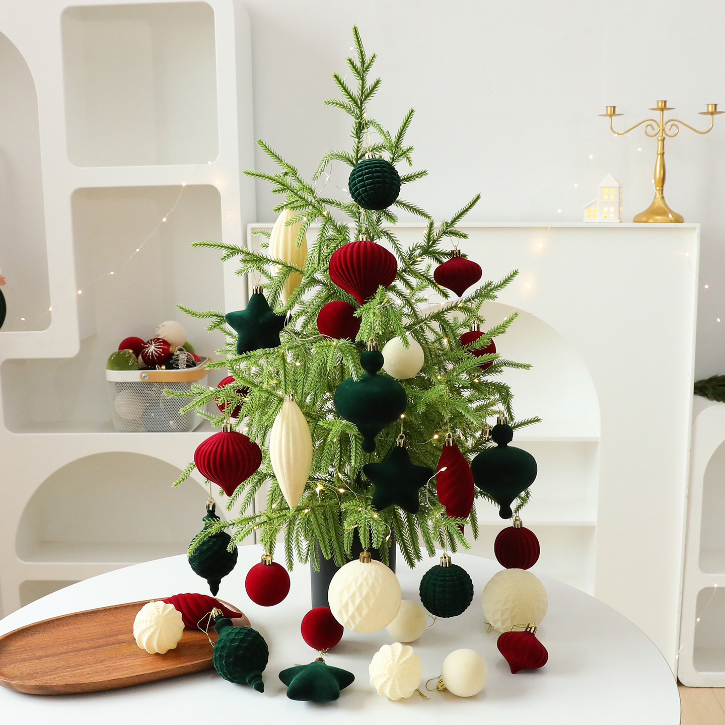 Shengyuan nuevo PE puro de escritorio set de árbol de Navidad decoración de ventana decoración de escritorio