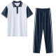 Summer New Junior High School Students' Class Clothes College Style Sports Color-matching School Uniform suit Short-sleeved Two-piece Set for Primary School Students