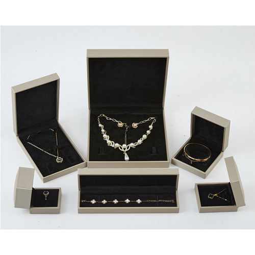 Brushed PU leather jewelry box Ring box Necklace box Ear stud jewelry box Necklace bracelet jewelry box wholesale