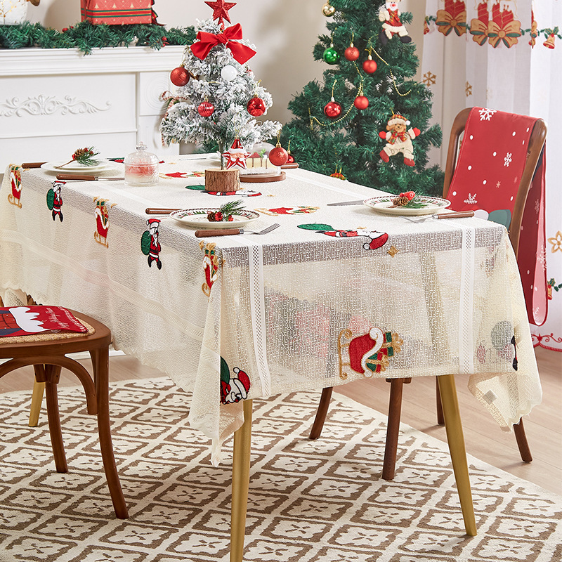 Weihnachten Santa Claus urlaub tee tisch tischdecke dekoration Weihnachten gedruckt tischdecke atmosphäre tischdecke kreuz grenze party_voghion.com