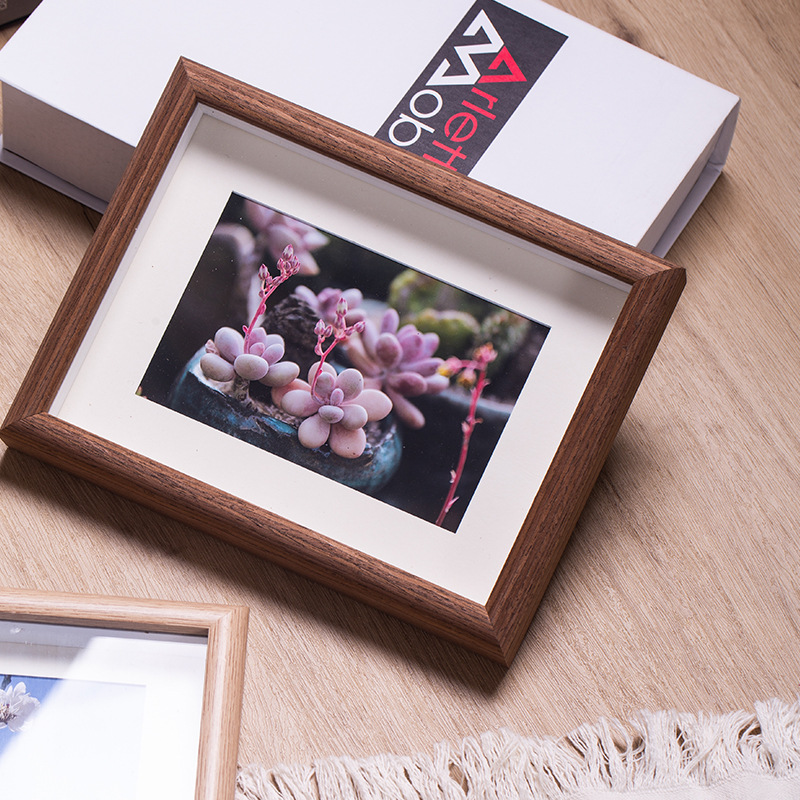 1.5 CMHollow Photo Frame Walnut Color Plant Succulent Wall Hanging Table Frame