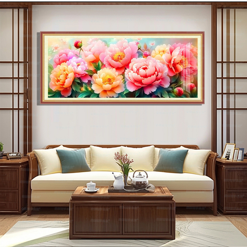[Algodón importado] Mona Lisa Royal Cross-Blooded Rich-Peony Xiangxiang Gran bordado de hilo chino image 4