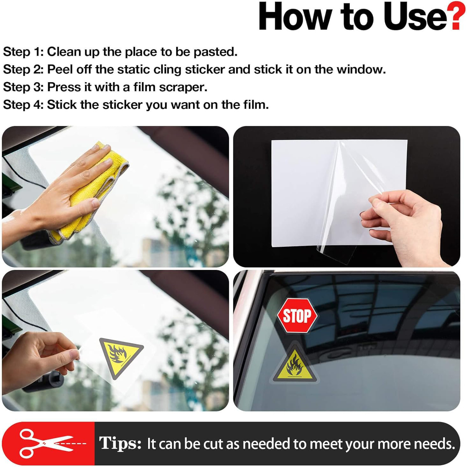Transparent Electrostatic Sticker For Car Windshield, No Glue Sticker For Window Inspection Pass Holder_voghion.com