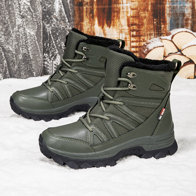 Botas de nieve al aire libre transfronterizas, zapatos de algodón impermeables y antideslizantes de invierno para mujeres con suela gruesa y terciopelo grueso para calentar el noreste de algodón bajo cero