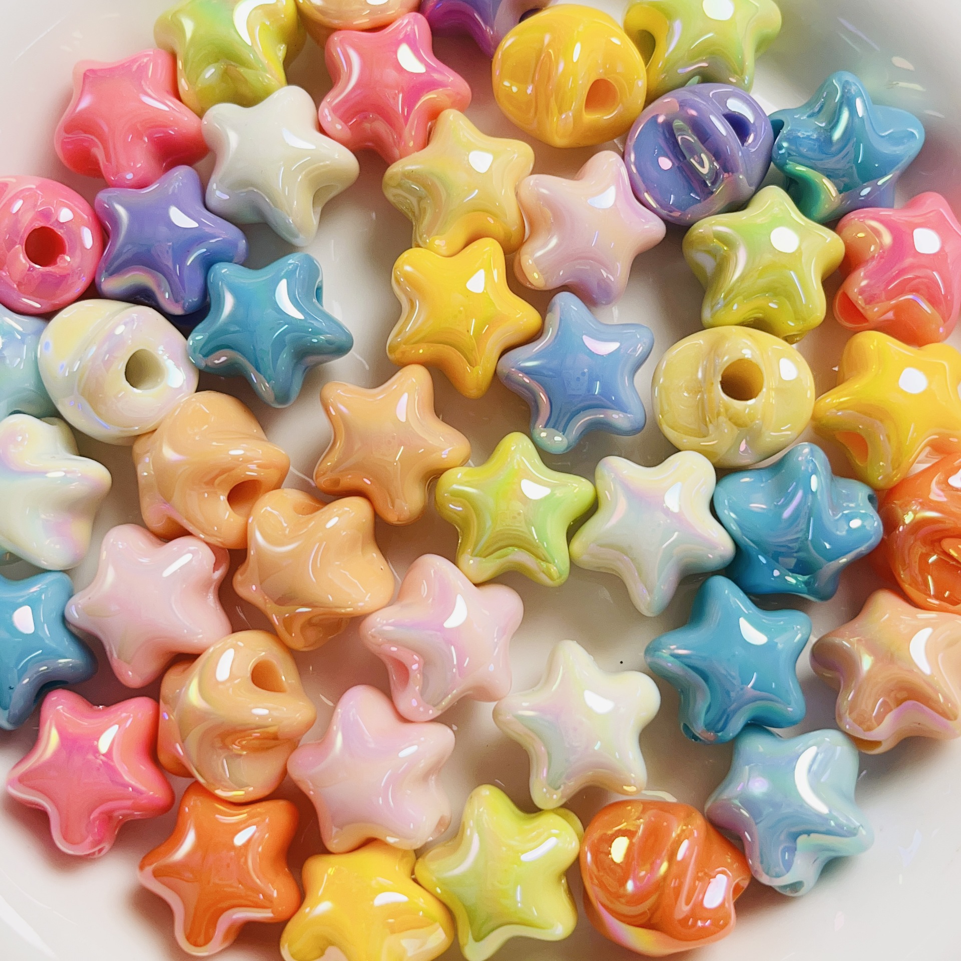 12g Weight Beads Jewelry Making Type DIY Jewelry Accessories Classification Smooth Embellishment 10 PCS/Package Quantity Acrylic Material Pentagram Pattern All Seasons Season UV plating Design Cute Style 10 PCS/Package Acrylic Pentagram Smooth DIY Jewelry Accessories Beads 无