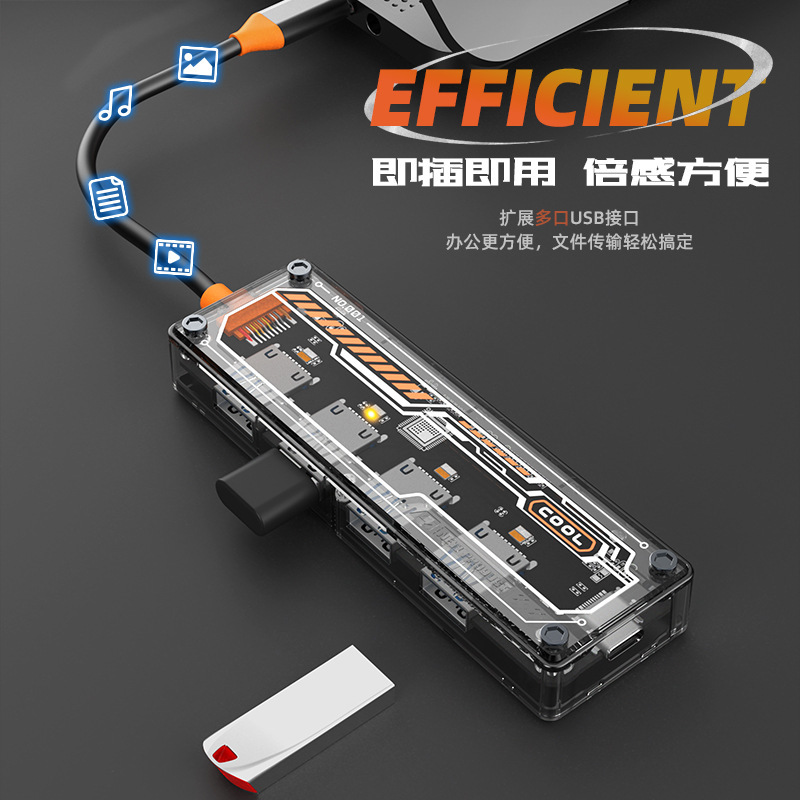 新製品プライベートモード透視5合1 type-c拡張ドックusb hubハブ拡張ドックコンピュータ変換器|undefined