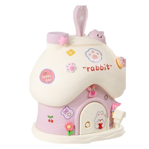 Internet celebrity children's piggy bank can only enter and exit the mushroom house piggy bank, cute little house girl ornaments birthday gift
