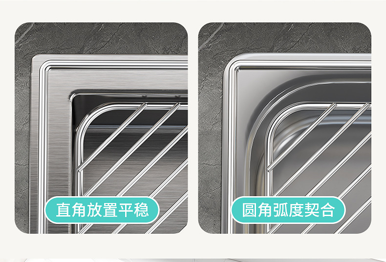 新款不锈钢水槽沥水架厨房三角置物架海绵擦钢丝球抹布通风沥水架