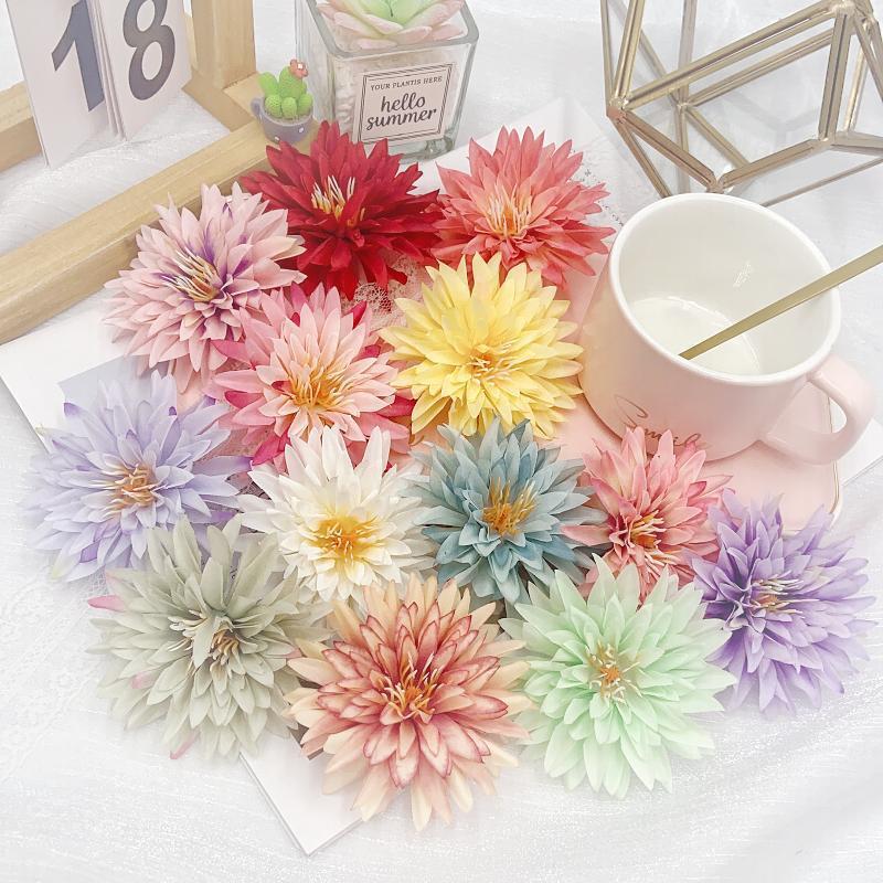 7.5cm Crab Claw Chrysanthemum DIY Handmade Material Silk Flower Hanfu Ancient Costume Headpiece Wedding Decoration Floral Wholesale 