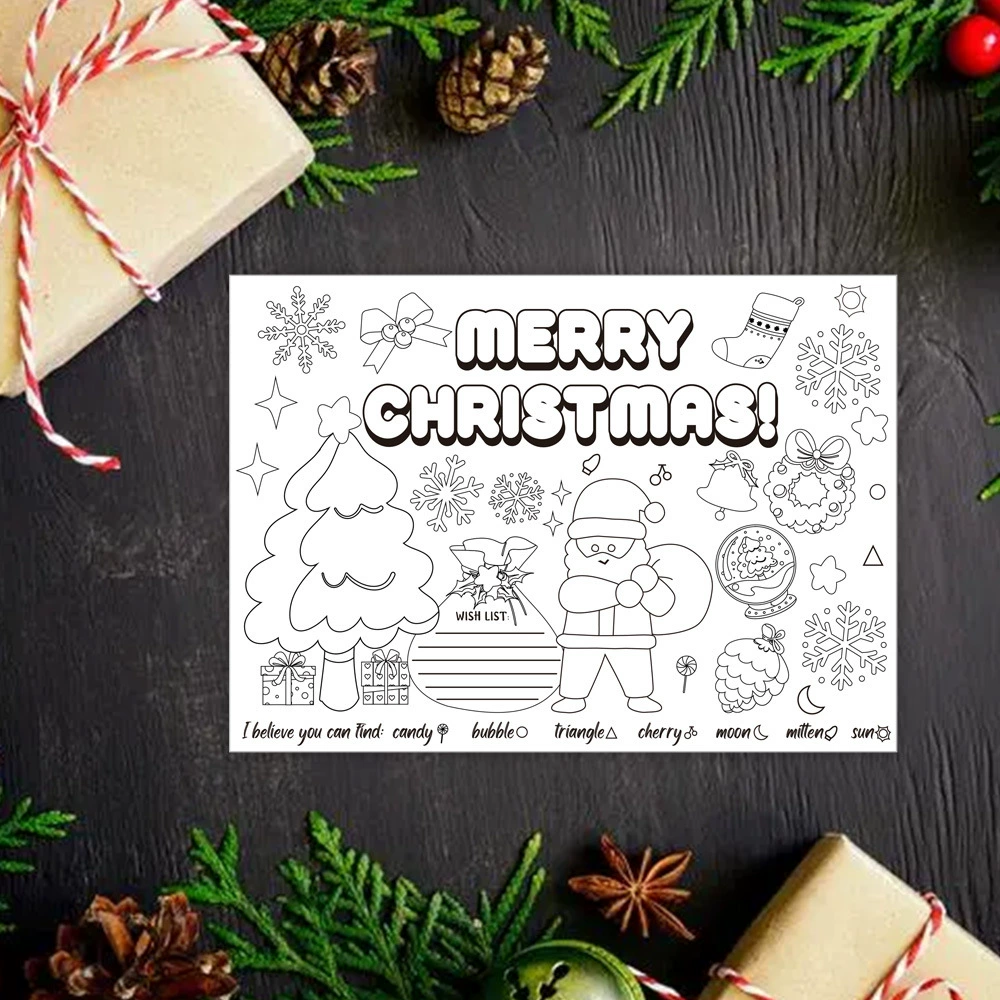 Трансграничные горячие продажи спот Christmas дети рисованной раскраски открытки DIY рождественские открытки