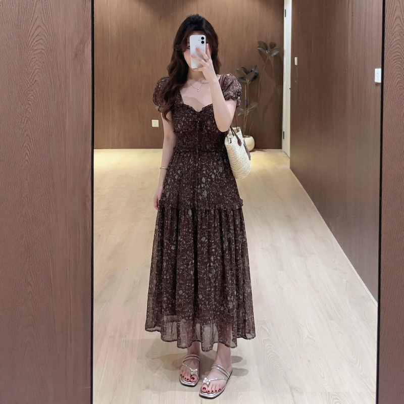 2026 Plus-Size French Retro Floral Dress, Summer Slim-Fit, Slimming, Flowy, Puff-Sleeve Long Dress 2026 Plus-Size French Retro Floral Dress, Summer Slim-Fit, Slimming, Flowy, Puff-Sleeve Long Dress