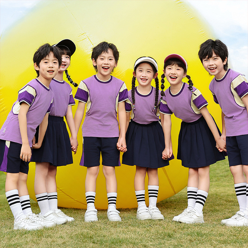 中小學生夏季校服幼兒園園服兒童套裝六一表演服運動會團體服裝
