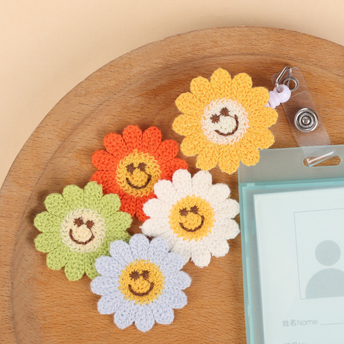 Korean style fresh 4cm sunflower embroidered cloth patch hairpin brooch shoes and hats hand-sewn patches DIY accessories