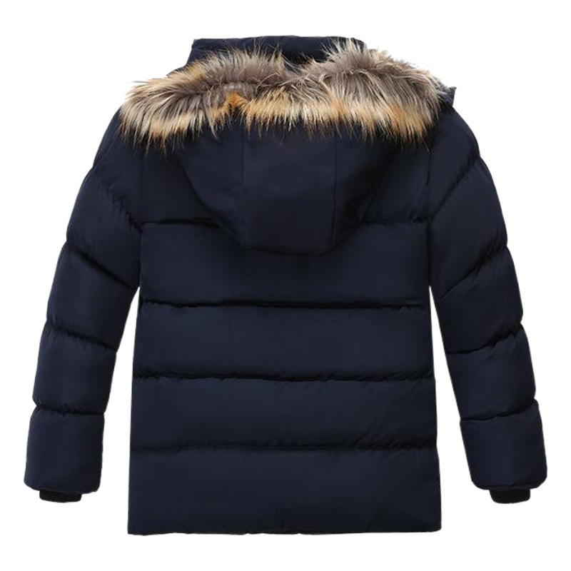 Invierno Ropa acolchada de algodón para niños ropa acolchada de algodón con capucha engrosada de moda para niños chaqueta acolchada de algodón con forro polar para niños ropa infantil transfronteriza