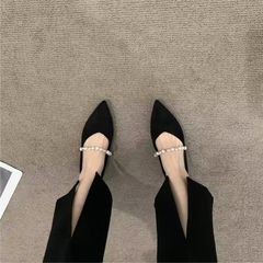 晚晚风配裙子韩系女鞋浅口平底鞋2025春季新款法式小香风单鞋洋气