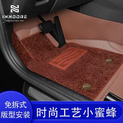 Factory direct, vehicle-specific, no-disassembly 360-degree aviation soft-pack leather car floor mats, full-coverage embedded floor mats