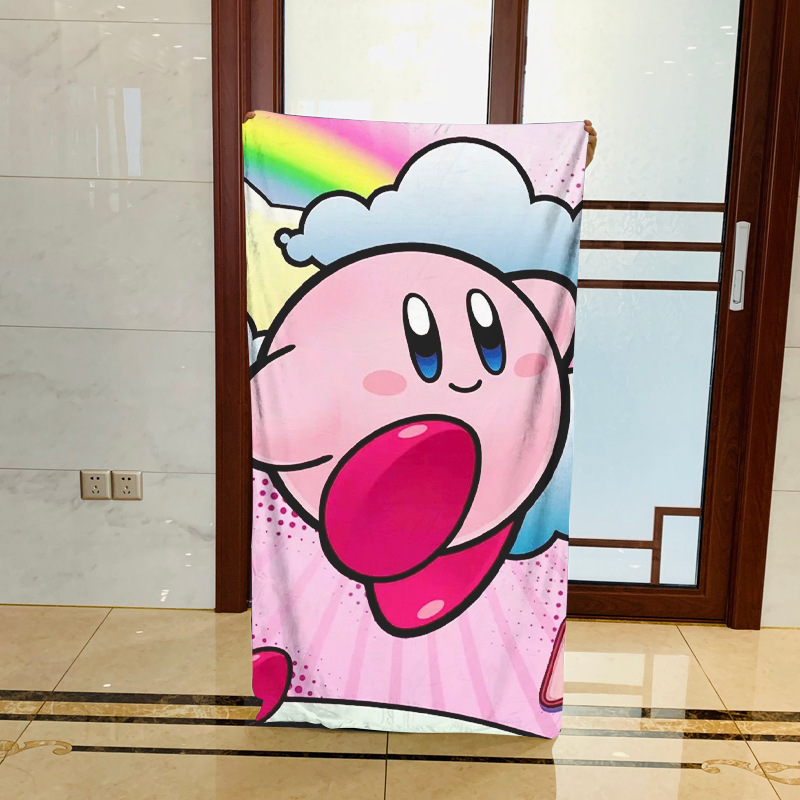 Star kabi Kirby peripheral bath towel couple towel beach towel absorbent towel cartoon children Star kabi Kirby peripheral bath towel couple towel beach towel absorbent towel cartoon children