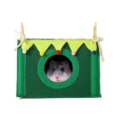 新款小型宠物仓鼠窝仓鼠角落屋帐篷松鼠蜜袋鼯龙猫圣诞隐蔽屋直供|ms