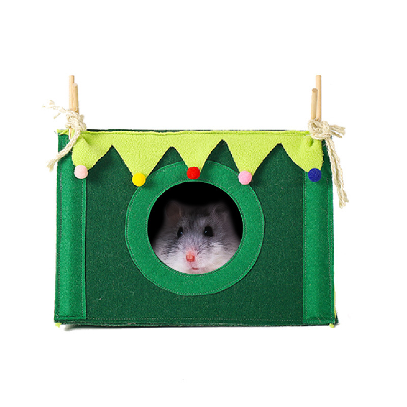 新款小型宠物仓鼠窝仓鼠角落屋帐篷松鼠蜜袋鼯龙猫圣诞隐蔽屋直供|ms
