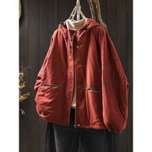 超好看夹棉薄外套棉服女款2025新款冬宽松柔软洋气连帽小棉袄棉衣