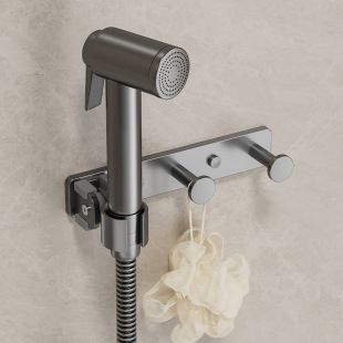 Bathroom Hole-free Hand Shower Bracket Bathroom Multifunctional Space Aluminum Wall Hanging Storage Hook Nozzle Base