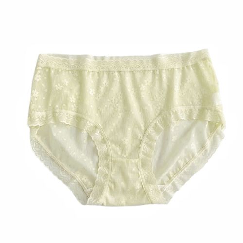 New French lace underwear for women, pure desire, sexy mulberry silk crotch, mid-waist summer thin women's briefs