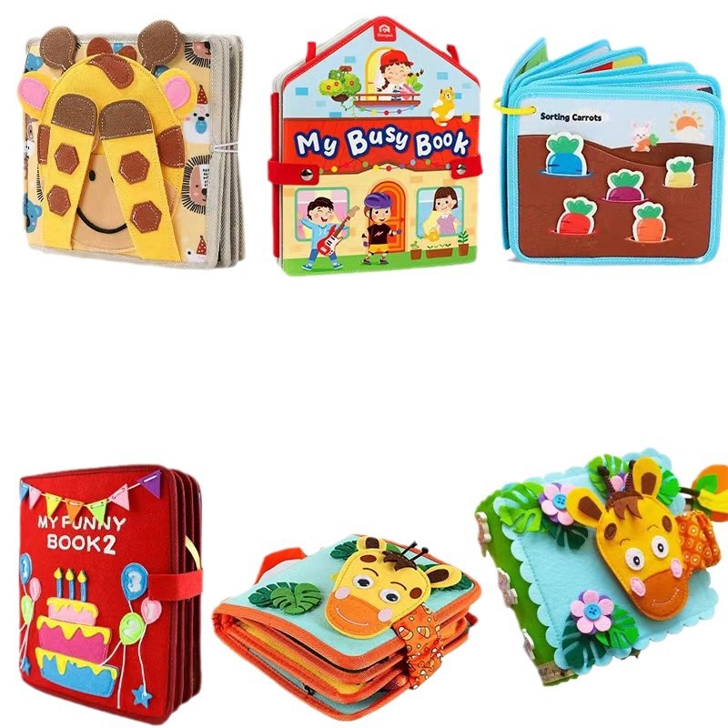 Customizado Mon 's nuevo libro de tela de felt de color para niños tablero de aprendizaje infantil con cremallera juguetes de educación temprana libro tranquilo