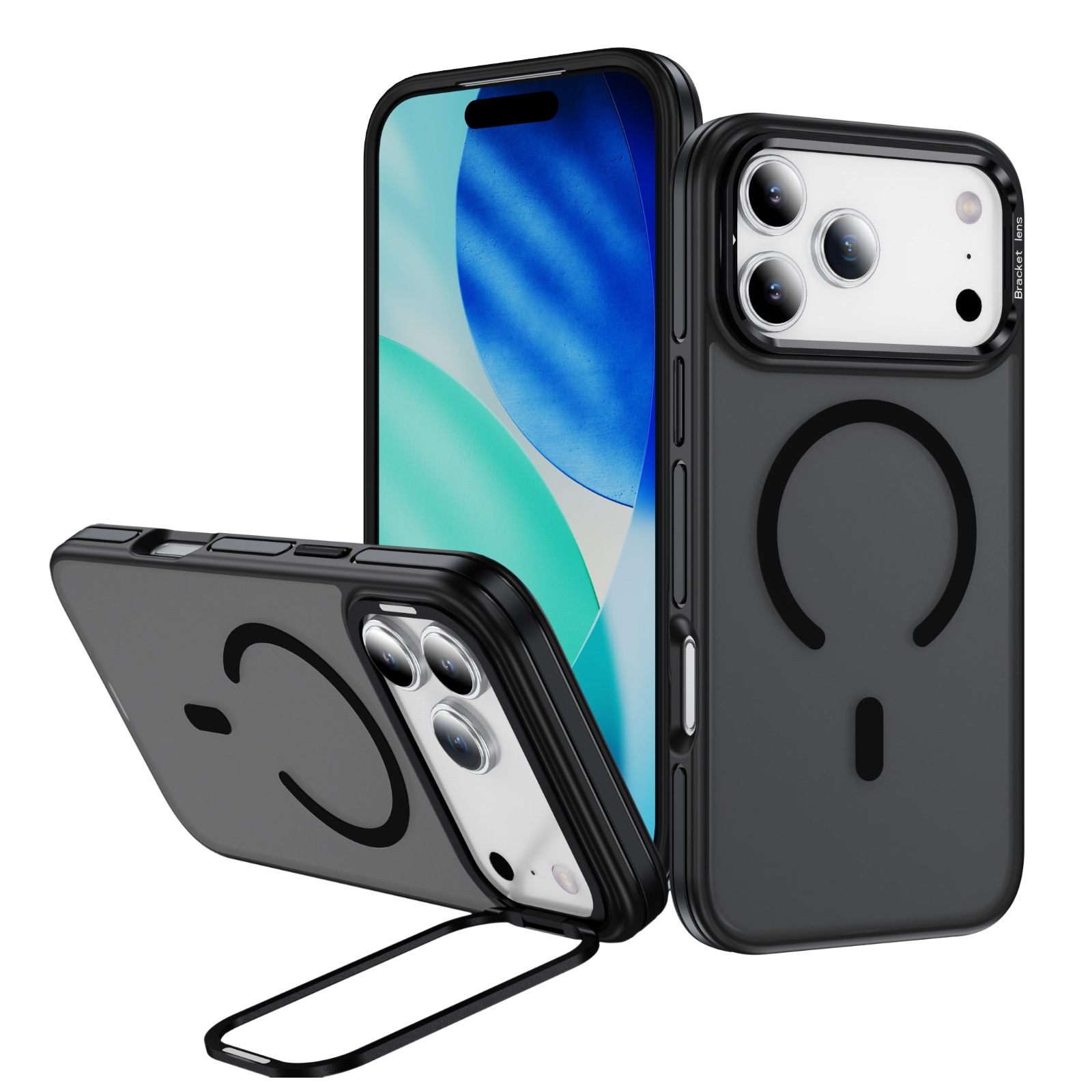 适用苹果iPhone17双色幻影肤感磁吸支架手机壳三星S25U防摔保护套