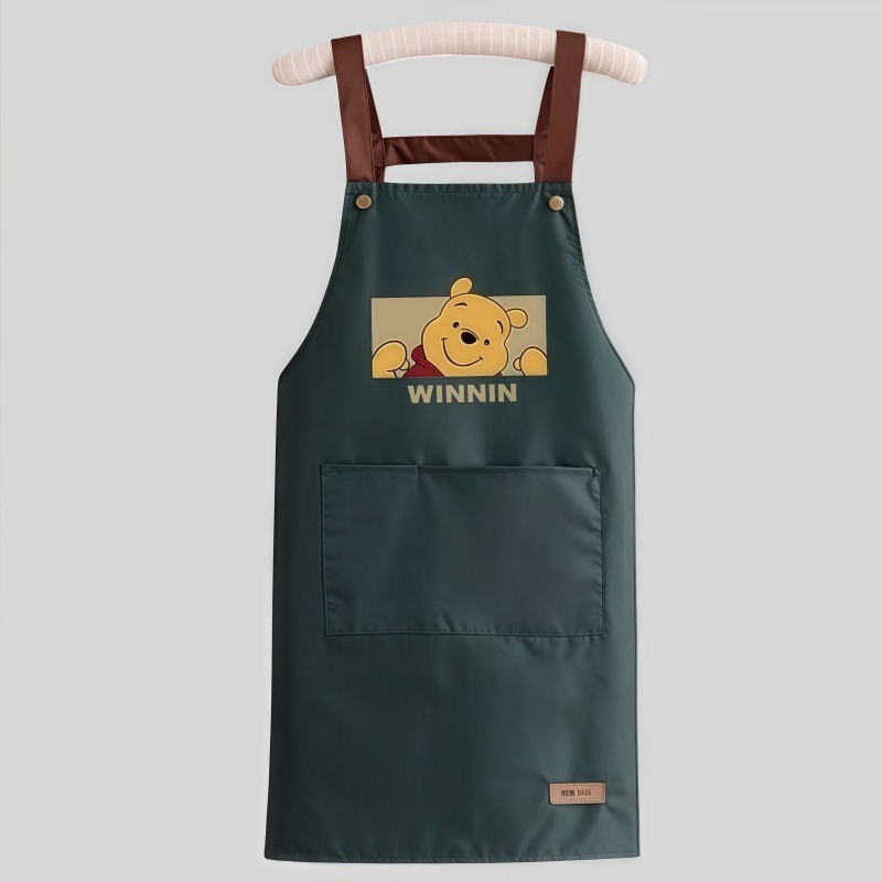 ビニグマのエプロン防水家庭用キッチン調理油防止ファッションウエスト作業服専用印字食|undefined