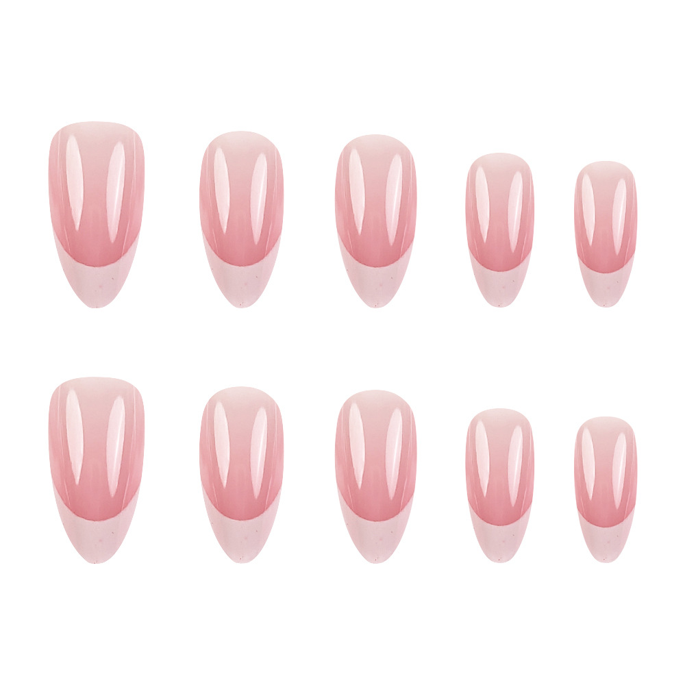 Comercio extranjero más vendido polvo desnudo borde blanco manicure francés dulce suave viento desgaste de uñas 30 piezas de parche de uñas