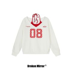 Broken Mirror 25秋季New美式复古撞色拼接假两件套头卫衣