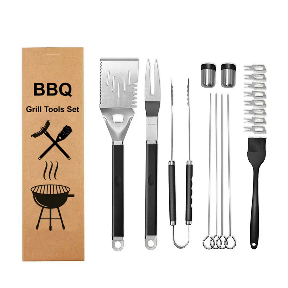 现货亚马逊烧烤工具18件套 露营烤具18件组合套装 BBQ TOOLS SET