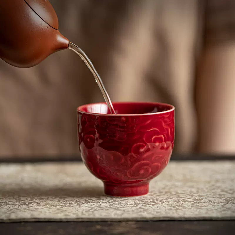 陶瓷复古主人杯功夫泡茶杯个人杯茶盏茶室品茗杯家用防烫泡茶杯子