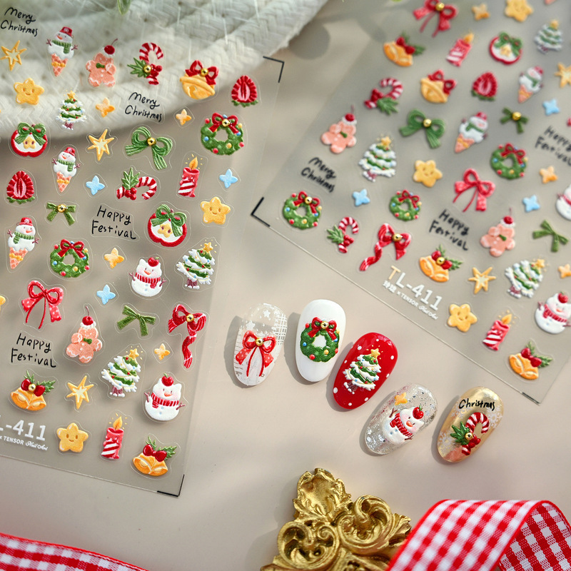 Tensor Childlike Christmas Nail Art Stickers Tl411 Atmospheric Garland Bell Bow Kidsren's Nail Stickers Tensor Childlike Christmas Nail Art Stickers Tl411 Atmospheric Garland Bell Bow Kidsren's Nail Stickers