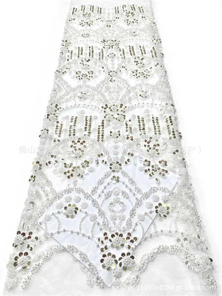 Nuevo Amazon transfronterizo de alta sensación tela de vestido francesa sexy cabina de hadas cuentas de tela de sequilla