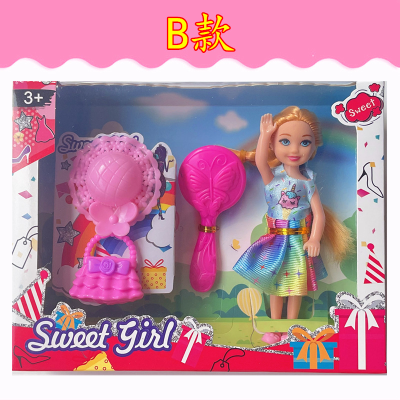 Comercio exterior único al por mayor transfronterizo caja de regalo set pequeña Kelly Kelly Barbie muñecas juguetes de niña casa