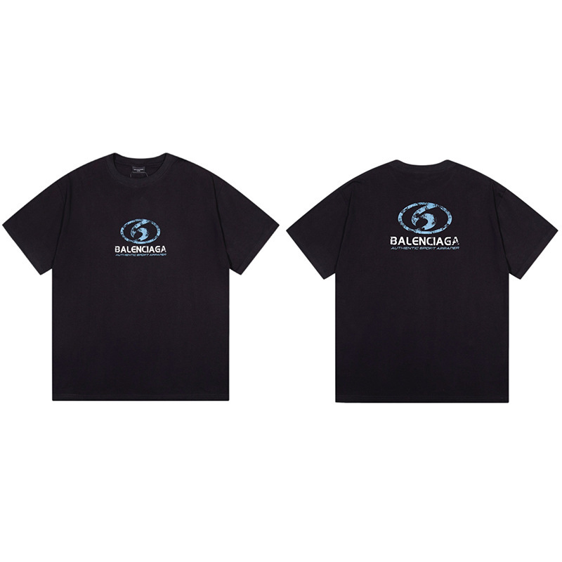 パリハイバージョンBファミリーTシャツ25s春夏新作ヘビーコットンラウンドネック半袖Tカジュアル万能男女同型|undefined