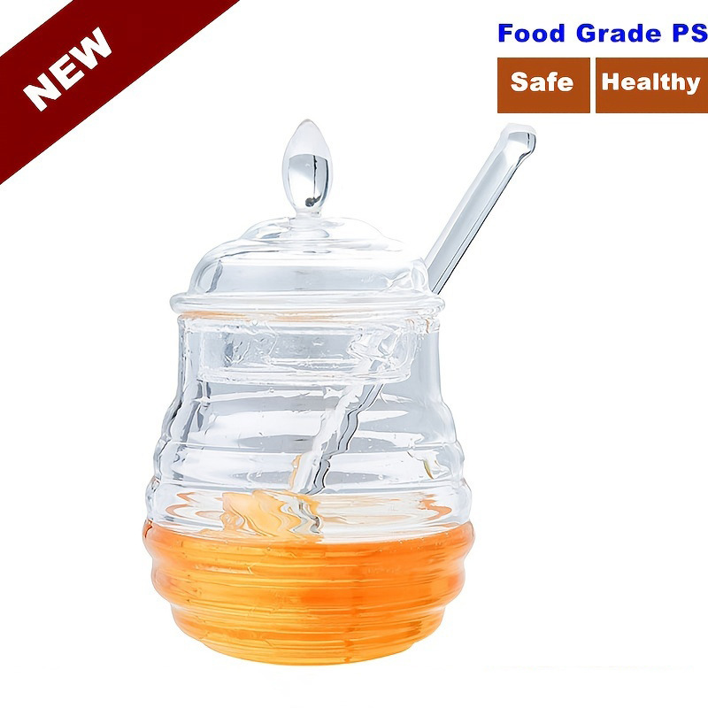 Nueva comida transparente con varilla de agitación tarro de miel botella de miel condimento jugo botella 245ml exportación excelente producto