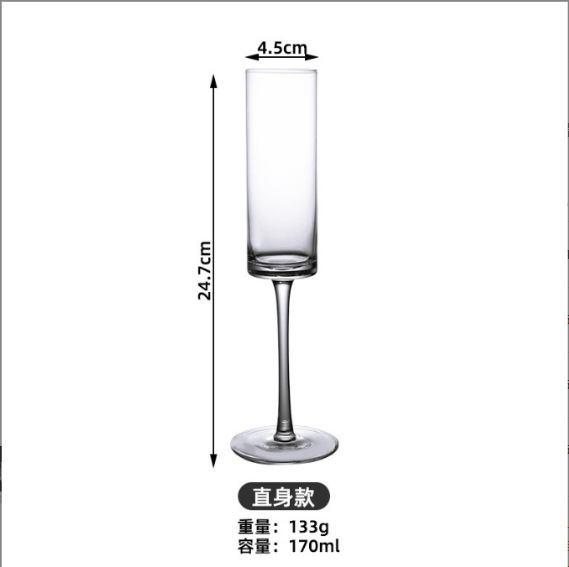 Taza de vidrio de cristal de champán taza de pie alto taza de vino espumante taza de vino caja de regalo set taza de vino taza de champán tulipán taza de pie alto