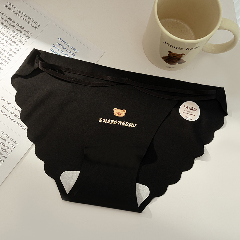 Hielo de seda algodón puro entrepierna antibacteriana cintura baja sin costuras sexy puro deseo tentación bragas de mujer cabeza transpirable calzoncillos de niña