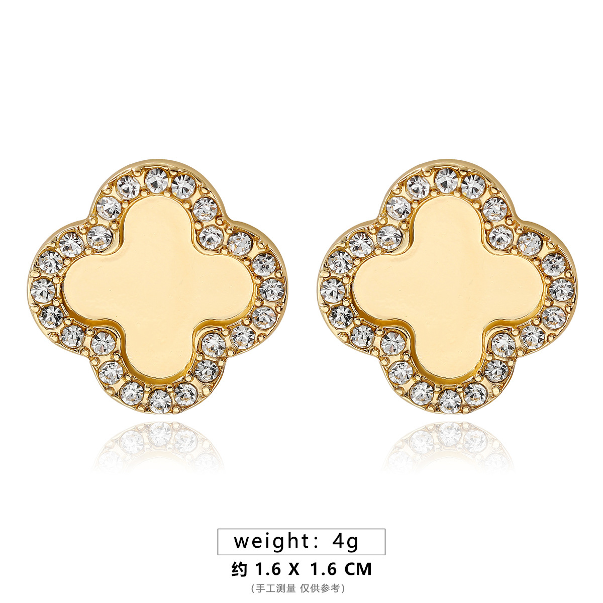 다이아몬드 네잎꽃 귀걸이