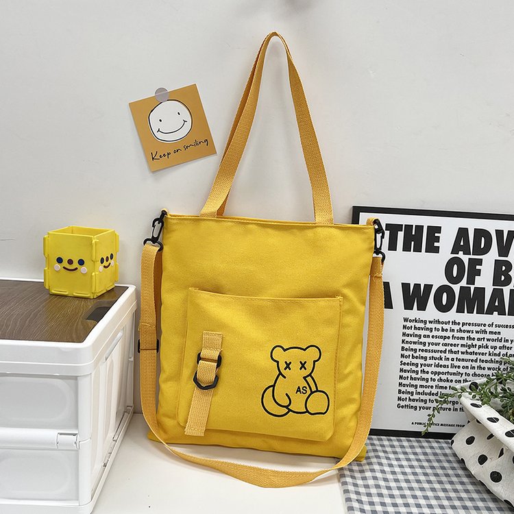 Large-capacity women's bag manufacturer in stock, fashionable Korean-style single-shoulder canvas bag, ins, high school and college students' hand-held tutorial bag undefined