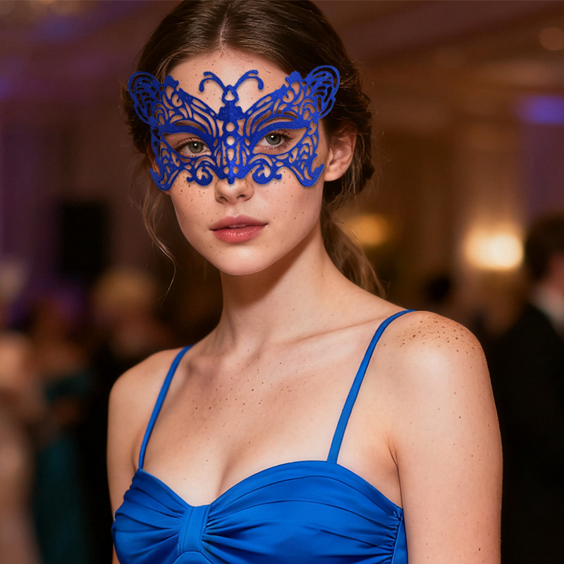 Carnaval Halloween nuevo polvo brillante retro mariposa máscara de mitad de cara máscara de maquillaje de fiesta props de decoración