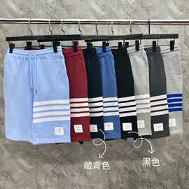 TB经典款纯棉短裤休闲运动裤五分中裤男女同款流行夏季时尚直筒裤