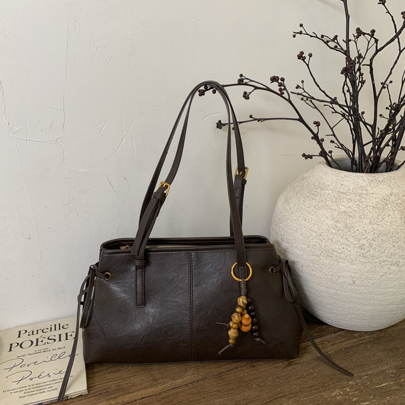 Bolsa baguette vintage para mulher bolsa de ombro simples_voghion.com