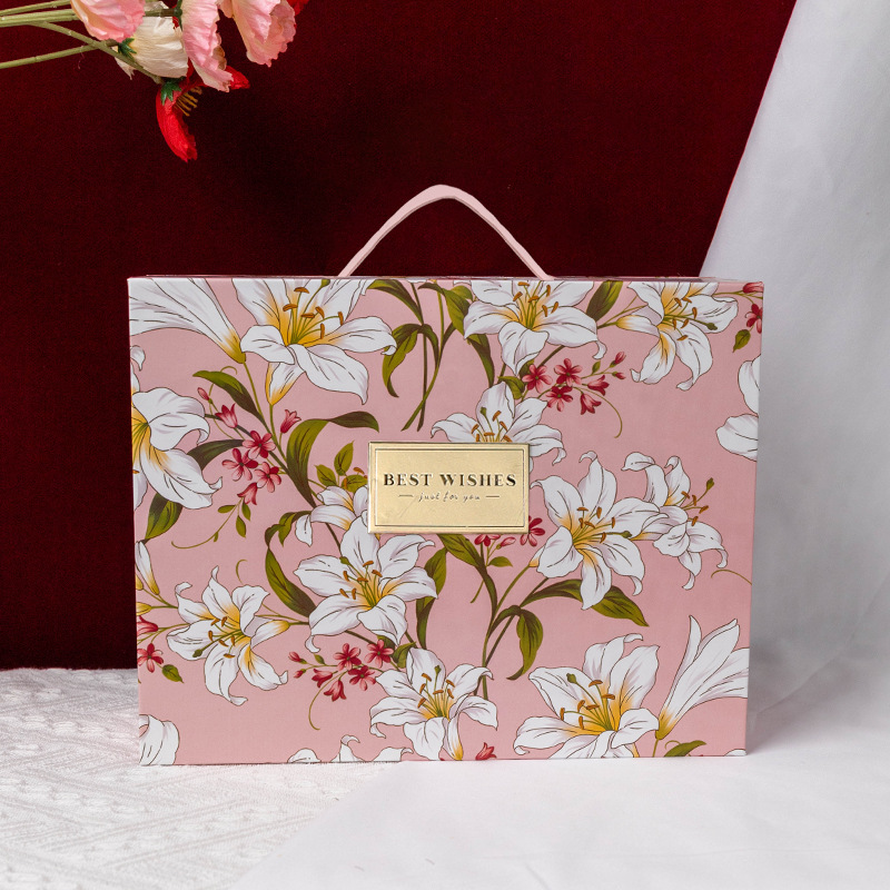 Caja de Regalo de Alta Gama 2025, Caja de Regalo Portátil, Caja de Embalaje con Tapa Abatible para Dulces de Boda, Caja de Regalo de Cumpleaños al por Mayor