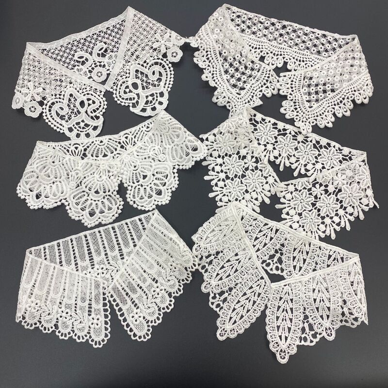 Milk Silk Embroidery Shoulder Collar Hollow Corsage DIY Lace Accessories Raw Edge Embroidery Children's Clothing Water-Soluble Lace Doll