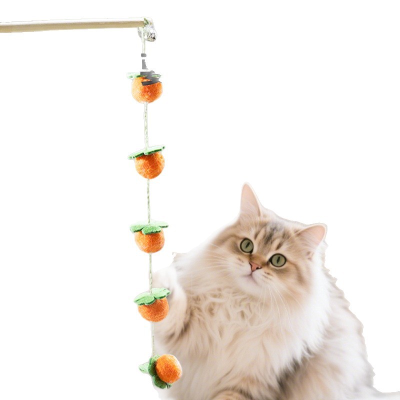 逗猫棒猫玩具幼猫用品猫玩具柿子逗猫杆彩色硕果累累玩具自嗨解闷|undefined