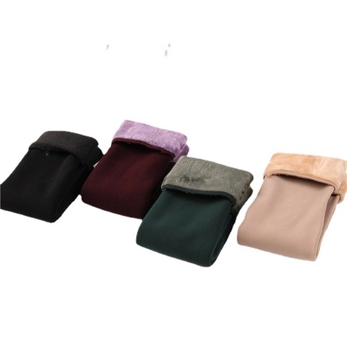 Socks for women with bare legs, thickened and velvet, flesh-colored winter confinement plush warm cotton socks, mid-tube snow socks for women